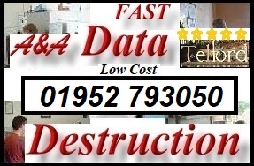 Telford data destruction, USB - hard disk drive destruction
